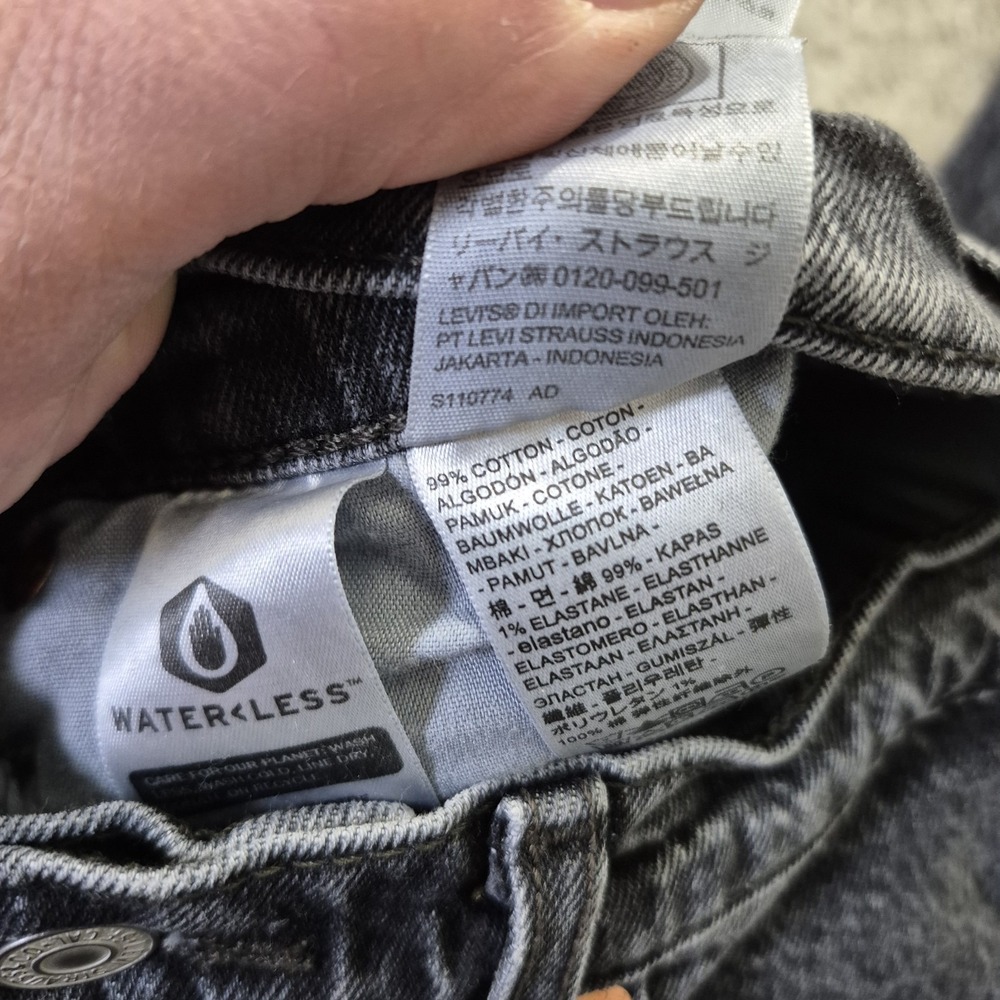 Levis Premium Jeans Ribcage Straight Ankle Womens 27/27 Black Relaxed 90s Mom - Picture 4 of 14